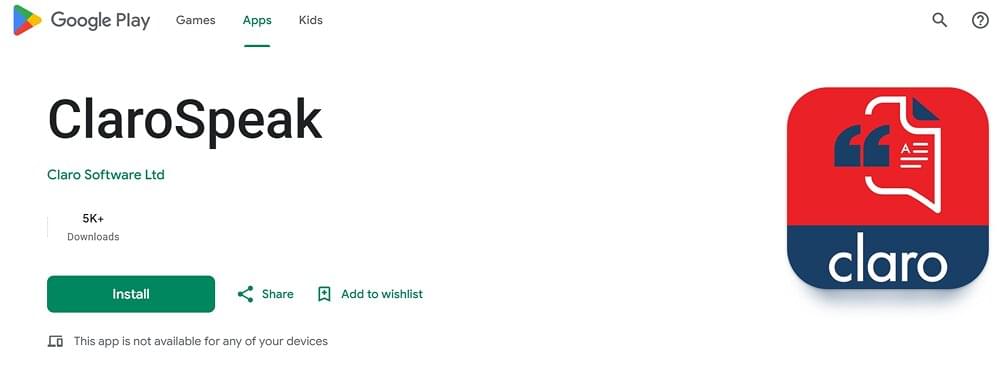 ClaroSpeak TTS App