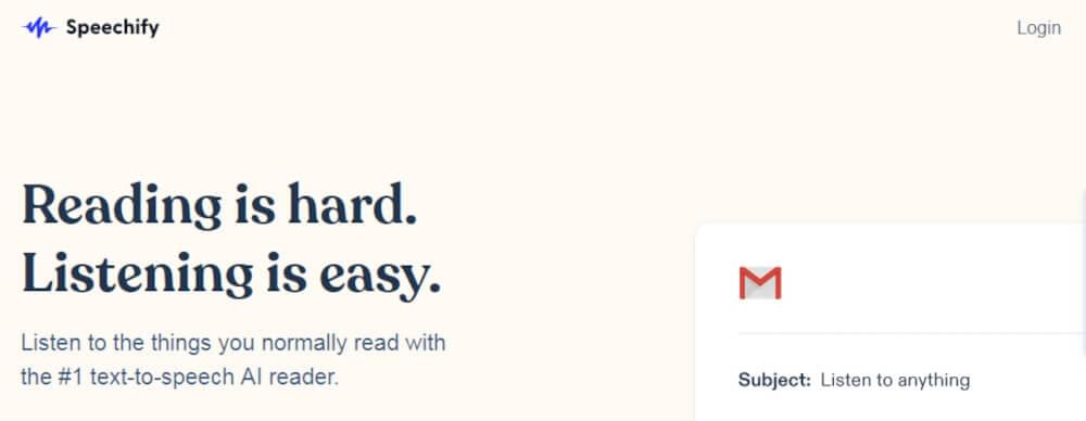 Speechify AI reader