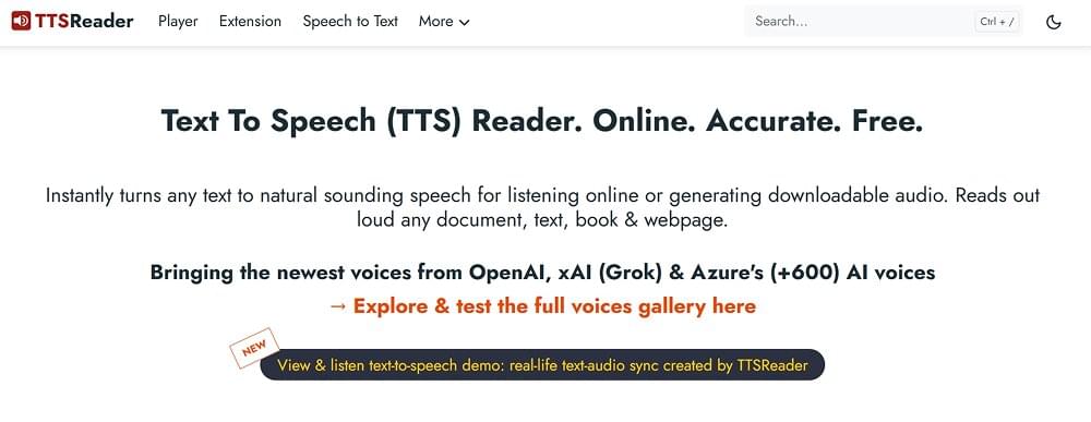 TTSReader Site