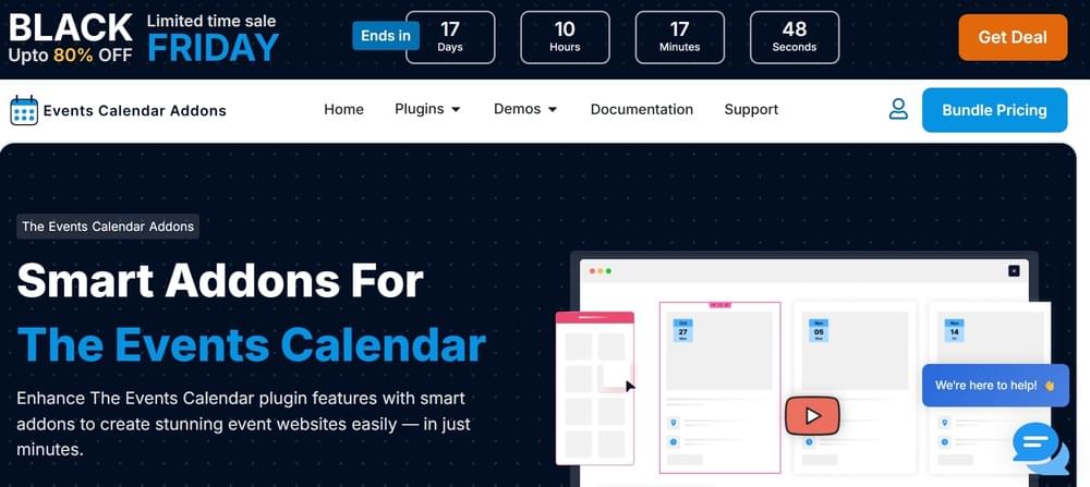 Events Calendar Add-on Website