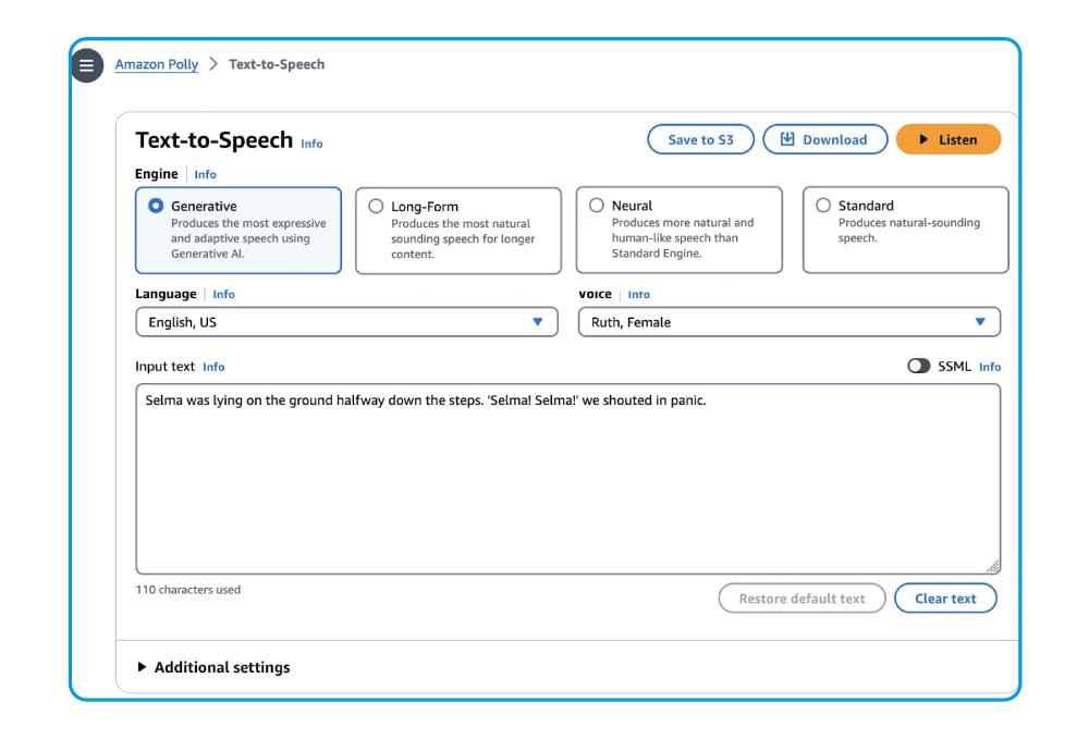 Amazon Polly Alternative to ElevenLabs Interface Amazon Polly Alternative to ElevenLabs Interface