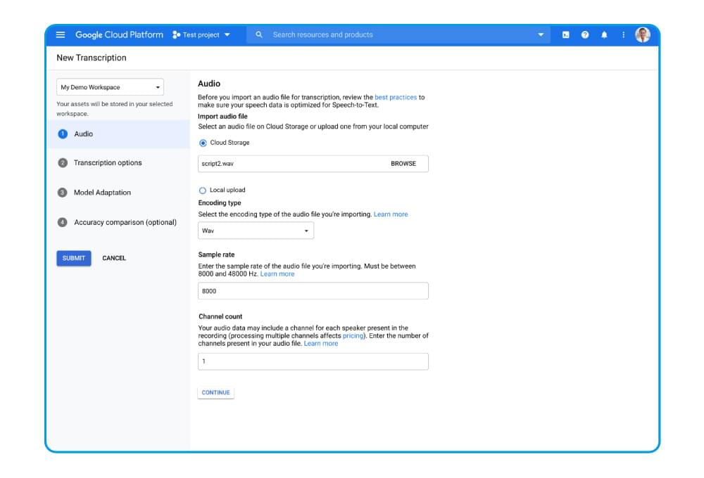 Google Cloud TTS Interface Google Cloud TTS Interface