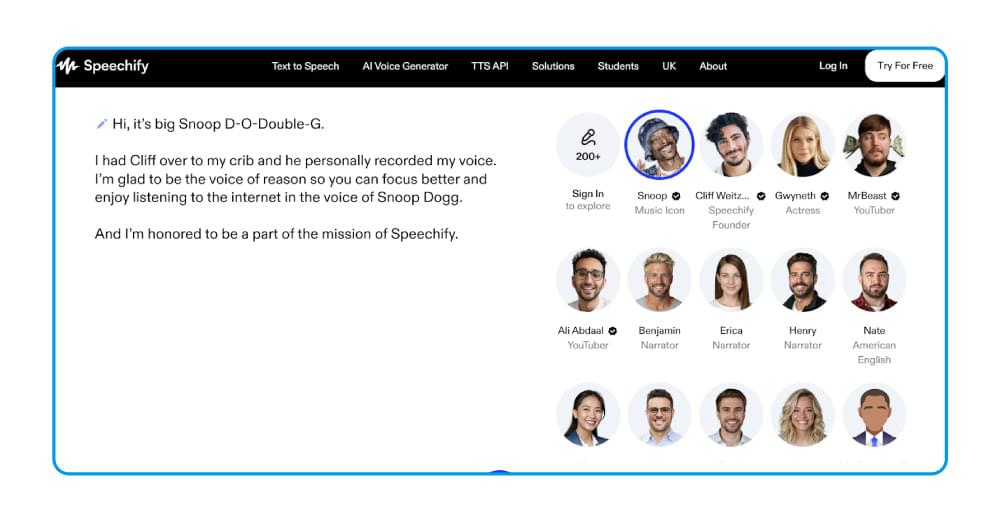 Speechify Interface Speechify Interface