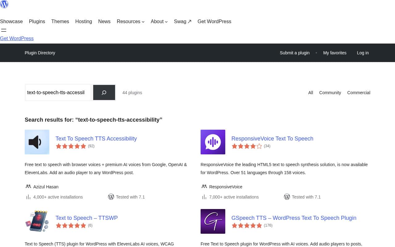 Text To Speech TTS Accessibility plugin on WordPress.org