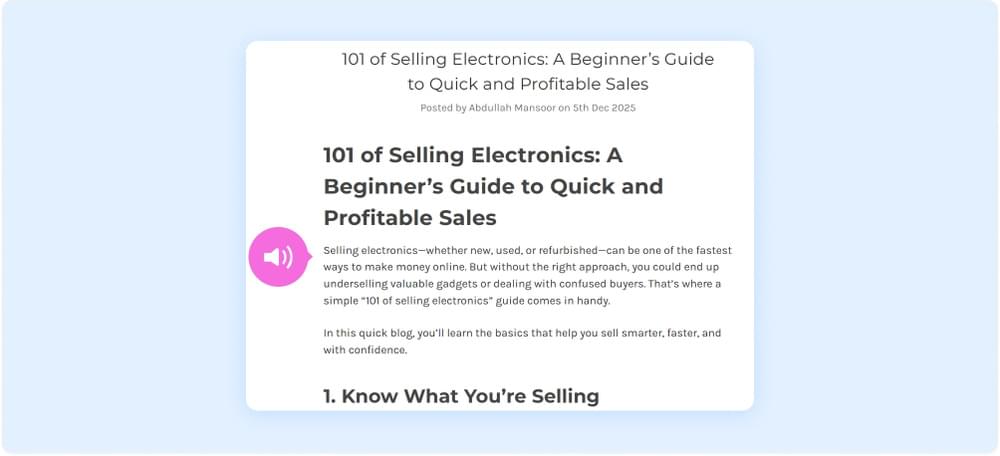 BigCommerce Site with TTS