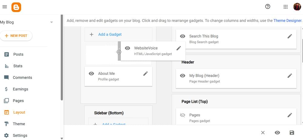 Drag-and-Drop WebsiteVoice Widget  Drag-and-Drop WebsiteVoice Widget