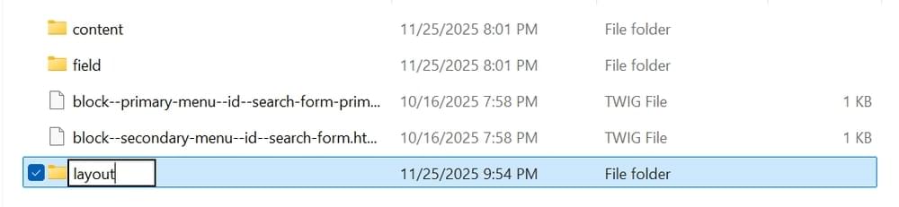 Create Layout Folder