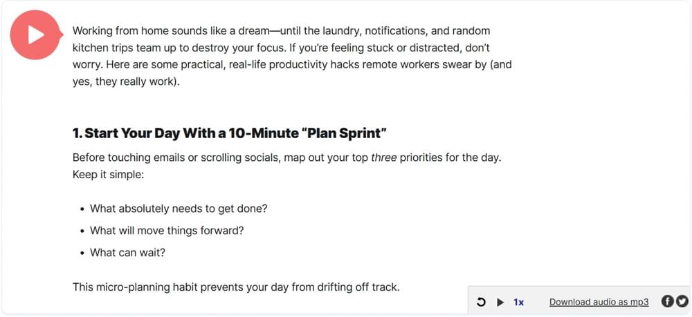 Ghost Website With TTS Play Button Ghost Website With TTS Play Button