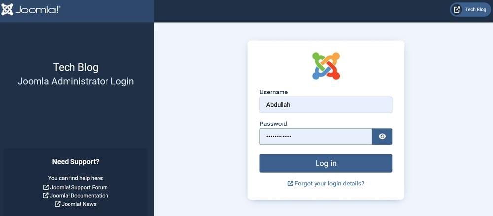 Login to Joomla Site as Admin