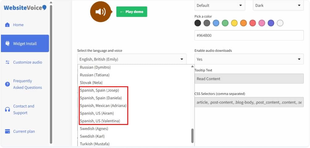 Choose Spanish AI Voice