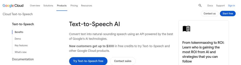 Google Cloud Text-to-Speech