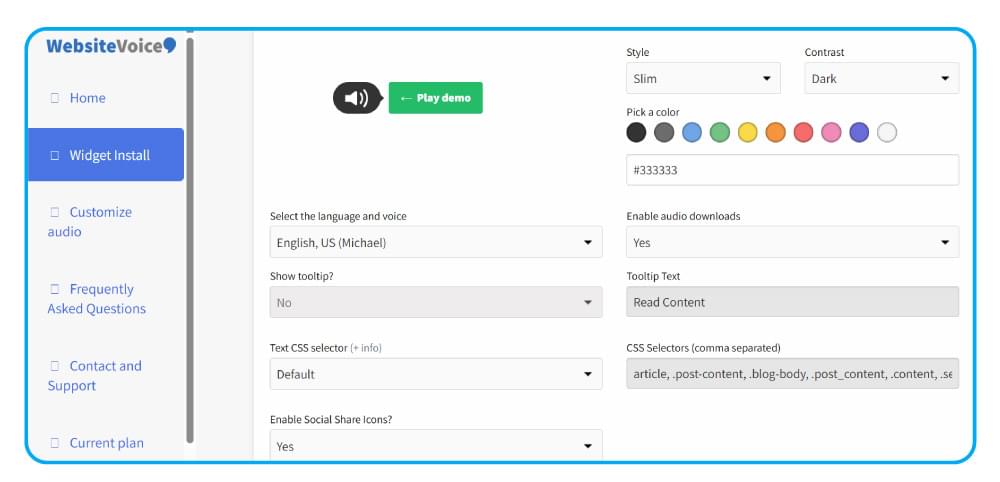 Customize WebsiteVoice Widget Customize WebsiteVoice Widget