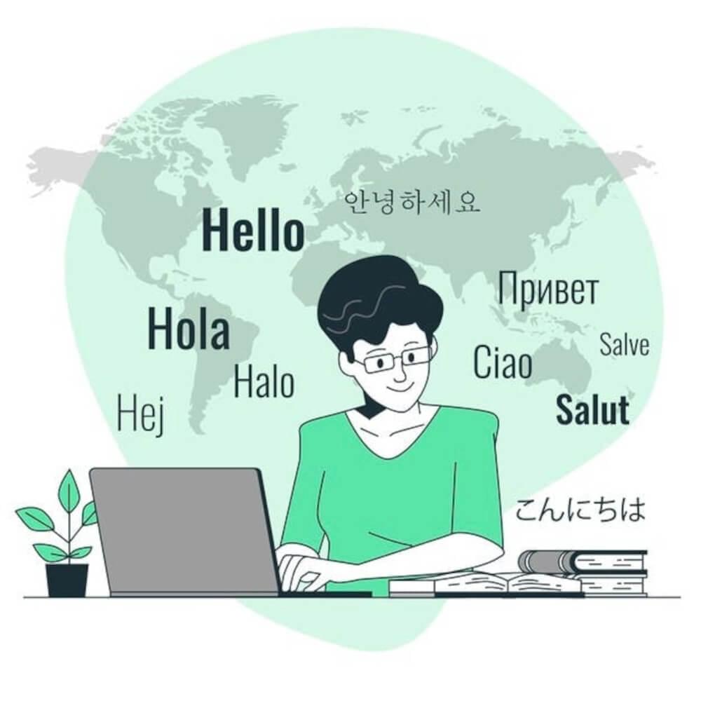 traducción a más de 100 idiomas diferentes a través de herramientas de audio AI
