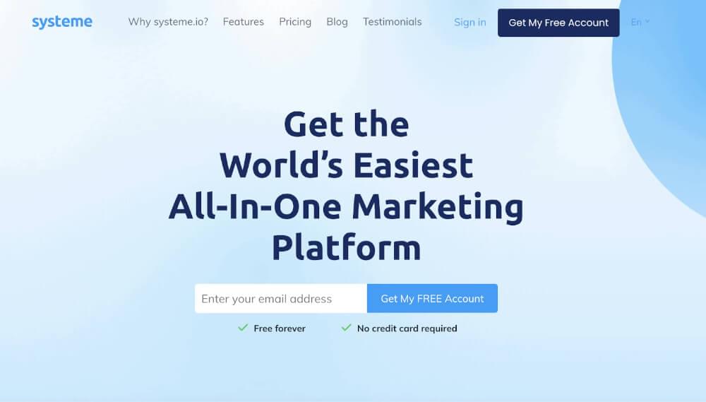 Monetizing your blog is also made easier with Systeme.io