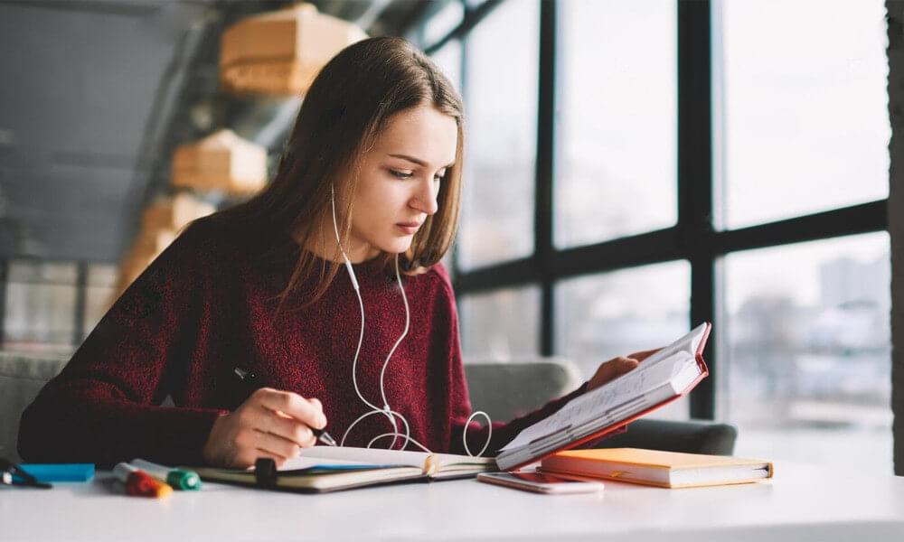 Use audio while studying at library