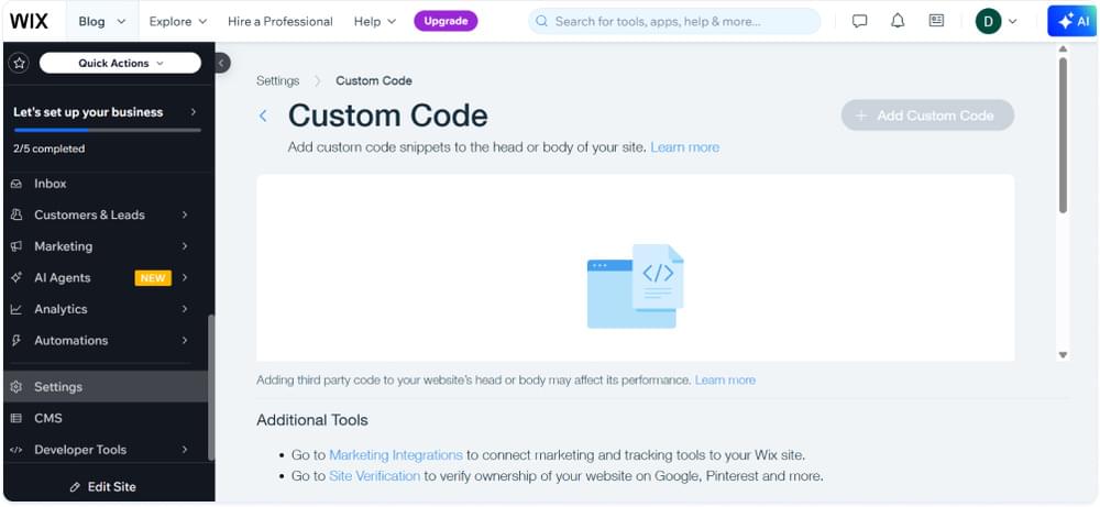 Open Custom Code Open Custom Code