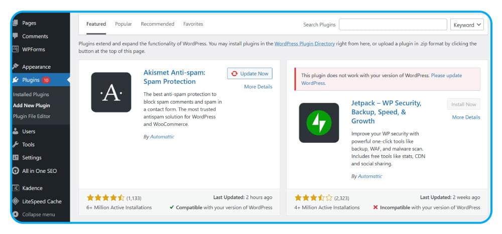 Open Plugins in WordPress Admin Panel